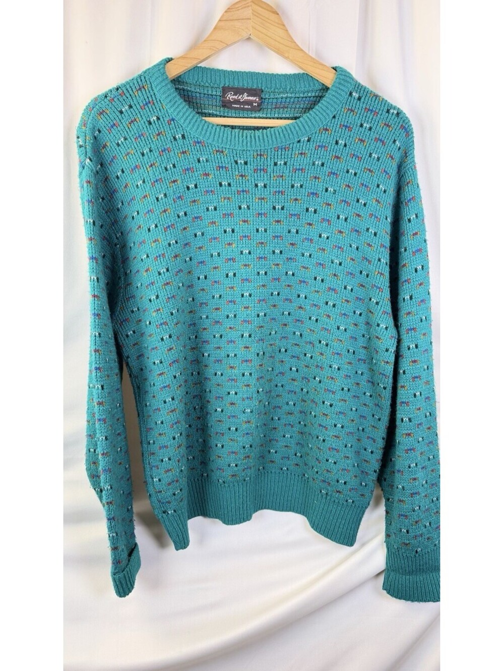 Vintage Reed St. James Sweater Men's Green Speckled Pullover Knit Nordic Medium